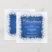 エレガントパーティ マジックスパークル ブルー 招待状 (正面/裏面)