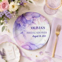 エレガントパープルの結婚式二次会パーティープレート