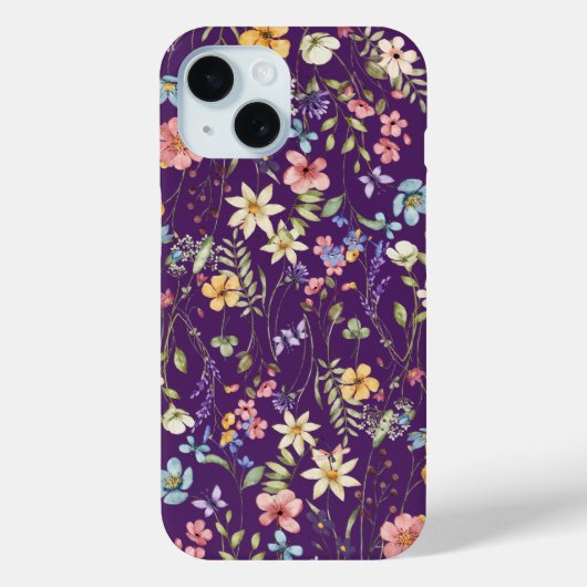 エレガントパープルフラワーパーソナライズド Case-Mate iPhoneケース (裏面)