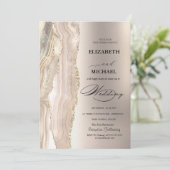 エレガントパールグリッター スクリプト ウェディング 招待状 (スタンド正面)