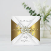 エレガントパールゴールドシルバーダイヤモンド誕生日パーティー2 招待状 (スタンド正面)