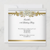 エレガントパールゴールドシルバーダイヤモンド誕生日パーティー2 招待状 (裏面)