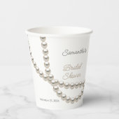 エレガントパールネックレス ブライダルシャワー 紙コップ (正面)