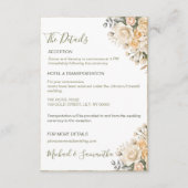 エレガントパールホワイトとアイボリーバラ結婚ズ エンクロージャーカード (正面)