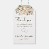 エレガントパールホワイトとアイボリーバラ結婚ズ ギフトタグ (裏面)