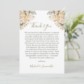 エレガントパールホワイトとアイボリーバラ結婚ズ サンキューカード (スタンド正面)