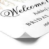 エレガントパールボウブライダルシャワーウェルカム ポスター (角)