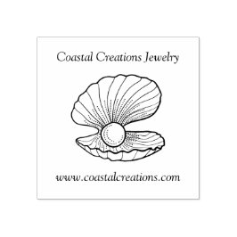 エレガントパールラインアートロゴ付きシェル ラバースタンプ