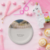 エレガントパール&シーシェルビーチ結婚式 ペーパープレート (パーティー)