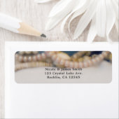 エレガントパール&シーシェルビーチ結婚式 ラベル (インサイチュ)