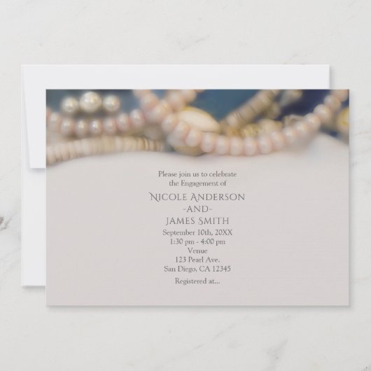 エレガントパール&シーシェルビーチ結婚式 招待状 (正面)