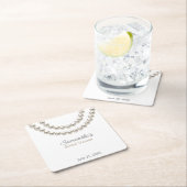 エレガントパール ネックレス ブライダルシャワー スクエアペーパーコースター (インサイチュ)