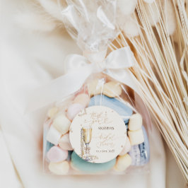 エレガントパール&プロセッコブライダルシャワーありがとう ラウンドシール