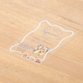 エレガントパール&プロセッコブライダルシャワー アクリル招待状 (レイダウン)