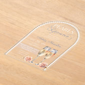 エレガントパール&プロセッコブライダルシャワー アクリル招待状 (レイダウン)