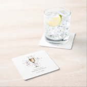 エレガントパール&プロセッコブライダルシャワー スクエアペーパーコースター (インサイチュ)