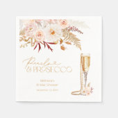 エレガントパール&プロセッコブライダルシャワー スタンダードカクテルナプキン (正面)