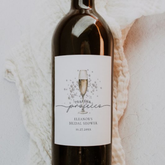 エレガントパール&プロセッコブライダルシャワー ワインラベル