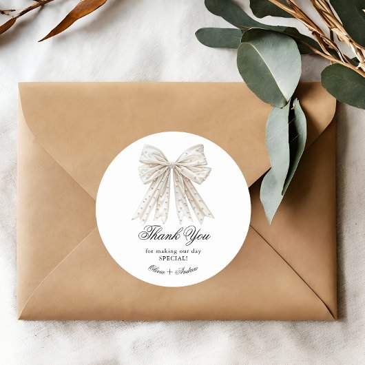 エレガントパール ボウ ブライダルシャワー ラウンドシール