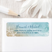 エレガントヒトデ水彩ビーチ差出人住所 ラベル (インサイチュ)