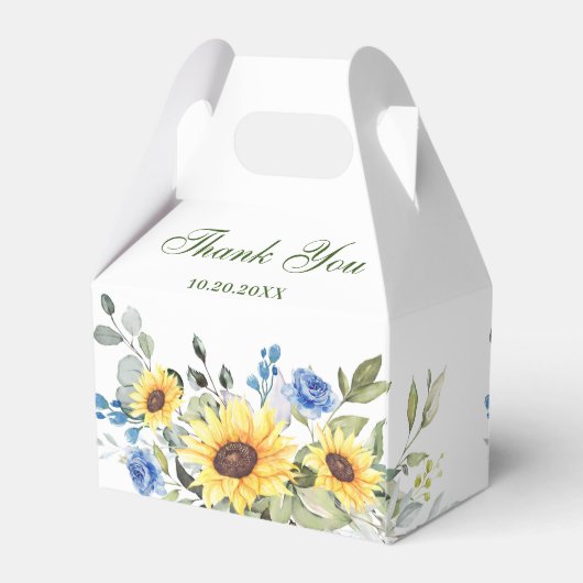 エレガントヒマワラユーカリフローラギフト結婚ズ フェイバーボックス (裏面サイド)