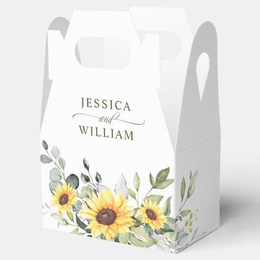 エレガントヒマワラユーカリフローラギフト結婚ズ フェイバーボックス (オープン)