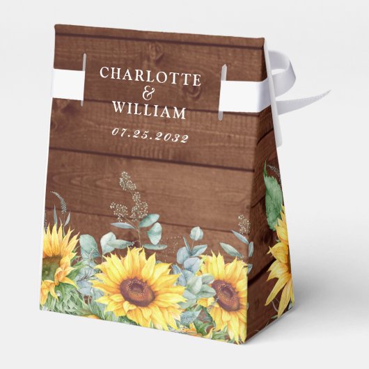 エレガントヒマワラユーカリフローラギフト結婚ズ フェイバーボックス (裏面サイド)