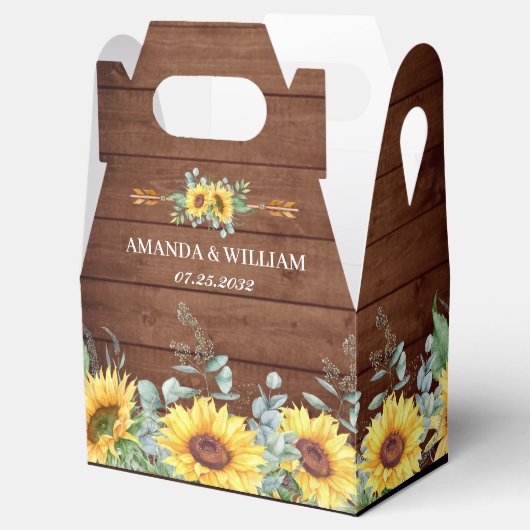 エレガントヒマワラユーカリフローラギフト結婚ズ フェイバーボックス (オープン)