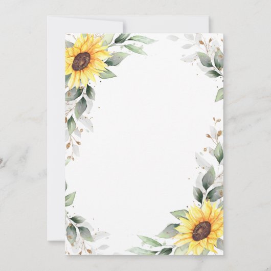 エレガントヒマワリの水の色結婚緑 セーブザデート (裏面)