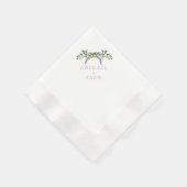 エレガントヒマワリ結婚とラベンダー 縁ありカクテルナプキン (角)