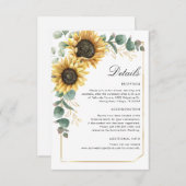 エレガントヒマワリ結婚ユーカリ詳細 エンクロージャーカード (正面/裏面)