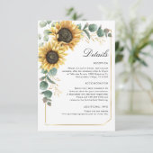 エレガントヒマワリ結婚ユーカリ詳細 エンクロージャーカード (スタンド正面)