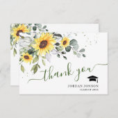 エレガントヒマワリ葉卒業 サンキューカード (正面/裏面)