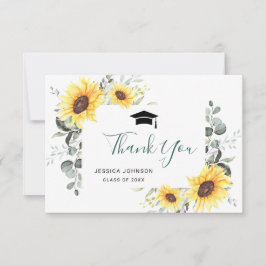 エレガントヒマワリ葉卒業 サンキューカード