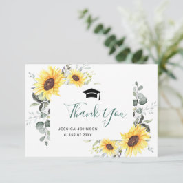 エレガントヒマワリ葉卒業 サンキューカード