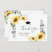 エレガントヒマワリ葉卒業 サンキューカード (正面/裏面)
