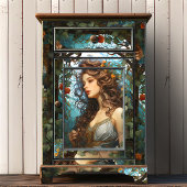 エレガントビクトリアンアールヌーボー女神ヴィンテージ 薄葉紙