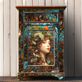 エレガントビクトリアンアールヌーボー女神ヴィンテージ 薄葉紙