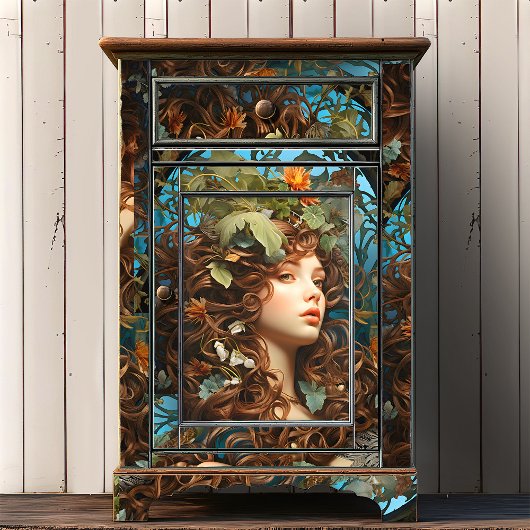 エレガントビクトリアンアールヌーボー女神ヴィンテージ 薄葉紙