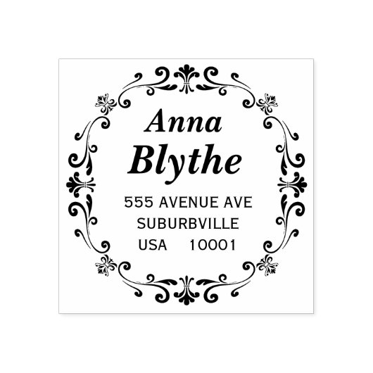 エレガントビクトリアンカスタム差出人住所 ラバースタンプ (インプリント)