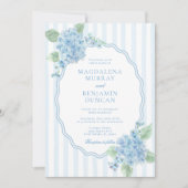 エレガントビクトリアンガーデンブルーアジサイ結婚ズ 招待状 (正面)