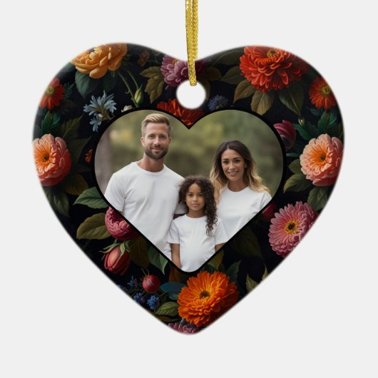 エレガントビクトリアンスタイルフローラ セラミックオーナメント (正面)