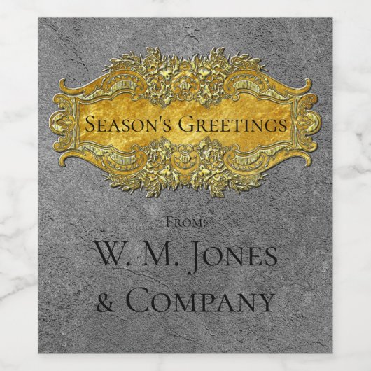 エレガントビクトリアンスタイルPeterと金ゴールドのテキスト ワインラベル (シングルラベル)