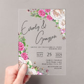 エレガントビクトリアンバラフローラ結婚のアクリルInv アクリル招待状 (インサイチュ (ポータブル))