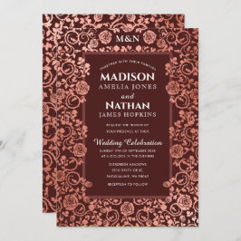 エレガントビクトリアンバラ金結婚箔 招待状