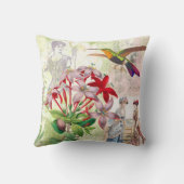 エレガントビクトリアンファッションコラージュ花鳥 クッション (裏面)