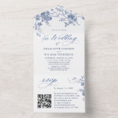 エレガントビクトリアンフランスのフローラ結婚ズ オールインワン招待状 (内側)