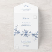 エレガントビクトリアンフランスのフローラ結婚ズ オールインワン招待状 (外側)