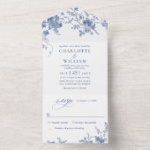 エレガントビクトリアンフランスのフローラ結婚ズ オールインワン招待状 (内側)