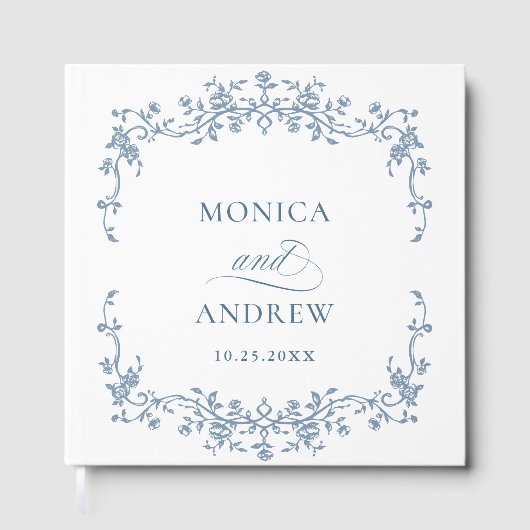 エレガントビクトリアンフランスのフローラ結婚ズ ゲストブック (正面)